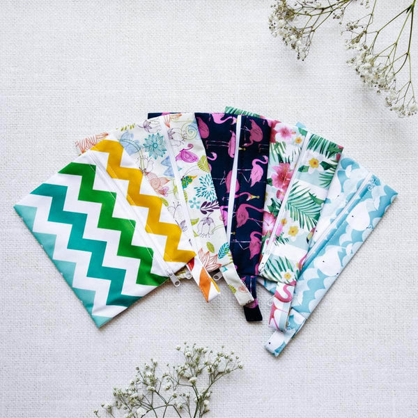 La Maison du Bambou Mix design Lot de 5 pochettes de rangement étanche pour serviettes hygiéniques et culottes menstruelles