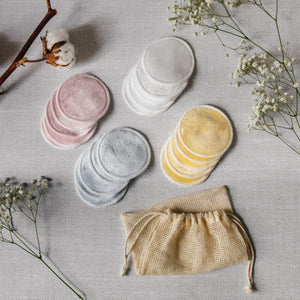 La Maison du Bambou Lot de 20 cotons démaquillants réutilisables de couleur